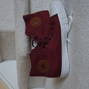 Women's Burgundy High-Top Converse All Star Sneakers
